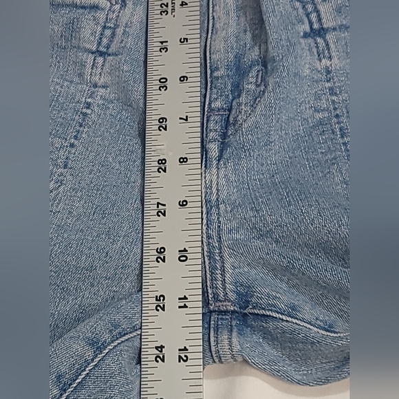 Madewell Mid-rise Kick Out Crop Denim Blue Jean Size 33 Front Patch Pockets - Picture 13 of 14